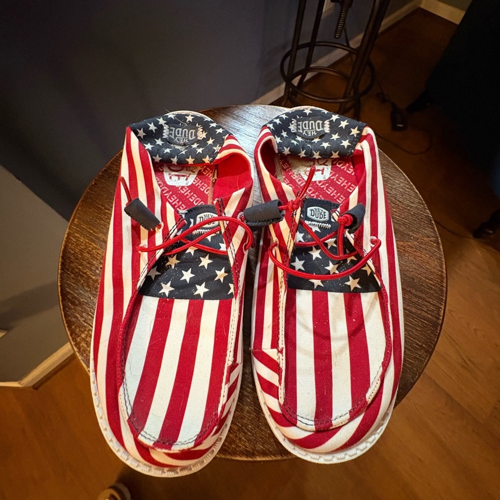 Kids' Red and White Striped Shoes - Picture 2 of 2